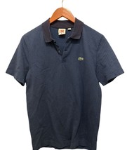 Lacoste Polo Shirt Blue Zigzag Contrast Trim Cotton Size 4 - $15.83