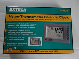 Hygro-Thermometer Calendar/Clock Extech Instruments 445820 Large LCD Dis... - $50.00