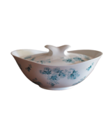 Hallcraft Hall Blue FROST FLOWERS Oval Covered Casserole Dish Lid Eva Ze... - $892.10 MXN