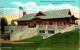 Electric Railway Station Point Defiance Park Tacoma WA 1914 DB Postcard T14 - £7.21 GBP