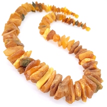 Large Raw Unpolished Natural Baltic Amber Necklace / amber from Baltic Sea - £53.55 GBP