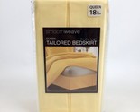 Smoothweave Queen Tailored Bedskirt Butter Yellow 18&quot; Drop 60 x 80&quot; Cott... - £21.72 GBP