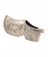 925 Sterling Silver Vintage Decor EUROPE Antique Landscape Carved Shoe  ... - $439.35 CAD