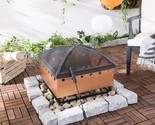 Safavieh Pit2004A Wyatt Copper And Black Sq.Are Fire Pit From The Outdoor - $198.96