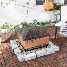 Safavieh Pit2004A Wyatt Copper And Black Sq.Are Fire Pit From The Outdoor - £156.56 GBP