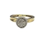 .25 Unisex Cluster ring 10kt Yellow and White Gold 403771 - $129.00
