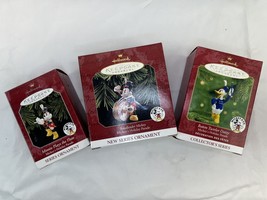 Vtg Lot Of 3 Hallmark Keepsake Mickey Mouse Minnie Donald Disney X’mas Ornament - $29.69