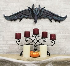 Large 34.25&quot;L Fantasy Midnight Overwatch Dragon With Open Wings 3D Wall Plaque - £64.14 GBP