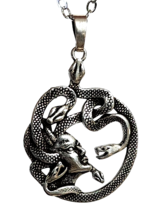 Medusa Pendant Necklace 24&quot; Chain Goddess Curse Queen Gorgon Jewellery B... - £10.18 GBP