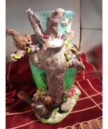 Birds in the Big Woods Vase Display Decor Twinkle Lights Included Handmade Mixed - $670.34 MXN