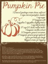 Fresh Baked Pumpkin Pie Recipe Harvest Fall Autumn Halloween Metal Sign - £31.60 GBP