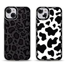 RUMDEY 2 Pack Cute Cow Cheetah Print for Apple iPhone 13 6.1 Inch Phone Case, Lu - £9.57 GBP