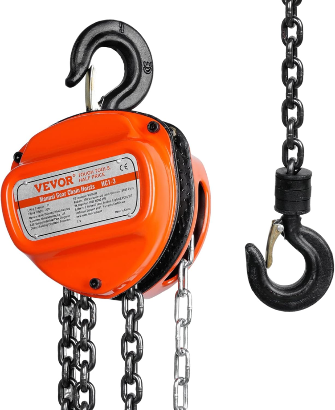 VEVOR Hand Chain Hoist, 1 Ton 2200 Lbs Capacity 20 FT Come Along, G80 Ga... - $114.70