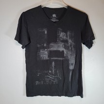Rock and Republic Mens Shirt Small Short Sleeve Black V Neck - $14.78