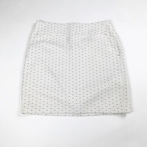 ANN TAYLOR White Navy Polka Dot Short Pencil Skirt size US 4 Petite Women&#39;s - £9.96 GBP