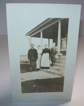 1914 Real Photo Postcard AZO Vintage RPPC Countryside Home And Family Of Four - £13.03 GBP