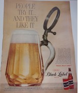 Carling Black Label Beer Magazine Print Ad 1959 - £4.77 GBP