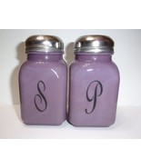 Mosser Glass Purple Retro Vintage Style Monogrammed Salt &amp; Pepper Shaker... - £38.01 GBP
