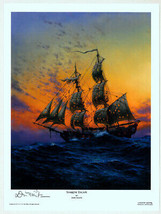 Don Maitz SIGNED Sea / Maritime ~ Narrow Escape Pirate Ship at Sunset - $39.59