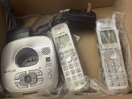 Refurbished panasonic cordless phone 6. 0 plus 2 phone one single Base - $23.38