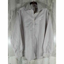 Brooks Brothers Button Front Shirt Pastel Stripe Supima Cotton Size 14 READ - £10.80 GBP