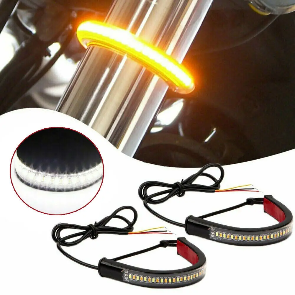 1Pc 12V LED Motorcycle Turn Signal Light &amp; DRL Amber White Moto Flasher Ring - £8.17 GBP+