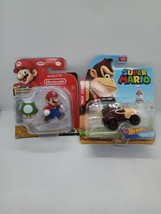 Lot of 2 Super Mario Brothers Figures Nintendo NEW Hot Wheels - £5.42 GBP
