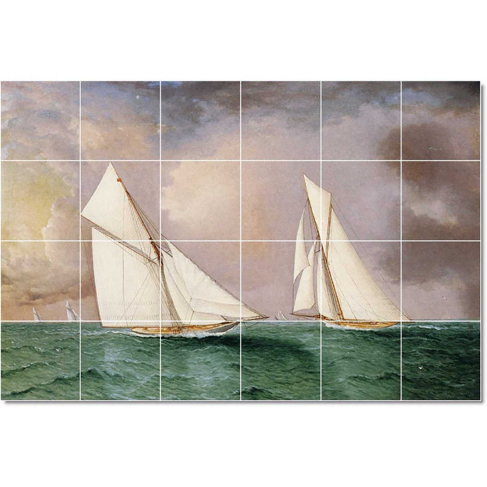 Buttersworth james vigilant and valkyrie ii in the 1893 americas cup race