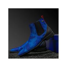 Men's TAYNO Chelsea Chukka Micro Suede Soft Comfortable Boot Victorian Blue Camo image 5
