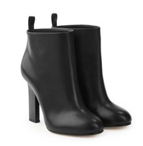 NEW VICTORIA BECKHAM Black Leather High Heel Ankle Boots (Size 39) - £399.13 GBP