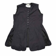 Ann Taylor Dress Shirt Womens 6 Black Round Neck Sleeveless Half Button ... - $24.75