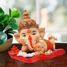 Bal Ganesha divine figurine Handcrafted for home decor puja remove obstacle 5.5&quot; - £29.62 GBP