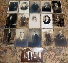 Handsome &amp; Rugged Young Gents (16) Pre-1920 RPPC Postcards Group Lot - £15.46 GBP