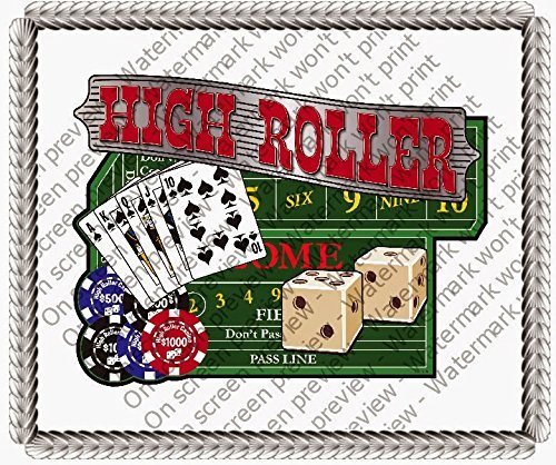 1/4 Sheet Cake - High Roller Casino Birthday - Edible Cake or Cupcake To... - $13.83
