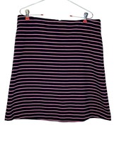 Talbots Women Shirt Striped Pockets Stretch A Line Mini Pencil Back Zip Short 10 - $20.68