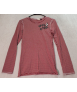 Volcom Stone Shirt Youth Small Red Striped 100% Cotton Long Sleeve Round... - $20.21