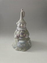 Porcelain Snowman Hand Bell Handbell - Playing Drums, Trumpet Hat, Music... - $12.99
