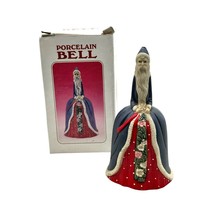 Victorian Style Santa Bell Blue &amp; Red Floral Gift - £14.02 GBP