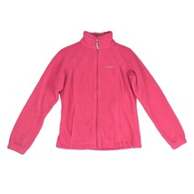 COLUMBIA Benton Springs Women&#39;s M Pink Fleece Full Zip Jacket Coat 01264 - £16.75 GBP