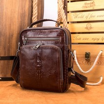 Men&#39;s Leather Shoulder Bag Purse for ipad Multifunction Crossbody Bags for Men C - £84.58 GBP