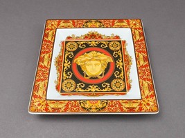 Versace Rosenthal Germany Medusa Red 8 5/8&quot; Square Plate Dish Tray - £246.66 GBP