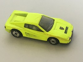 Hot Wheels Ferrari Neon Yellow Toy Car Sports 1985 Sporty Metal Undercarriage - £11.87 GBP