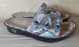 Alegria Fiona FIO-243 Blue Purple Floral Slide Sandals Womens Size 40 US... - £23.34 GBP