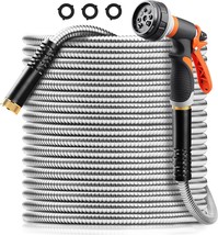 Omont Metal Garden Hose 50FT, Heavy Duty 304 Stainless Steel Water Hoses... - £37.57 GBP+