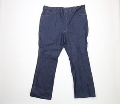 NOS Vintage 70s Dickies Mens 42x30 Wide Leg Bell Bottoms Denim Jeans Indigo Blue - £116.77 GBP
