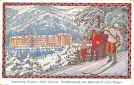 Hotel Panhans Winter Skiing Semmering Austria 1912 postcard - $8.86