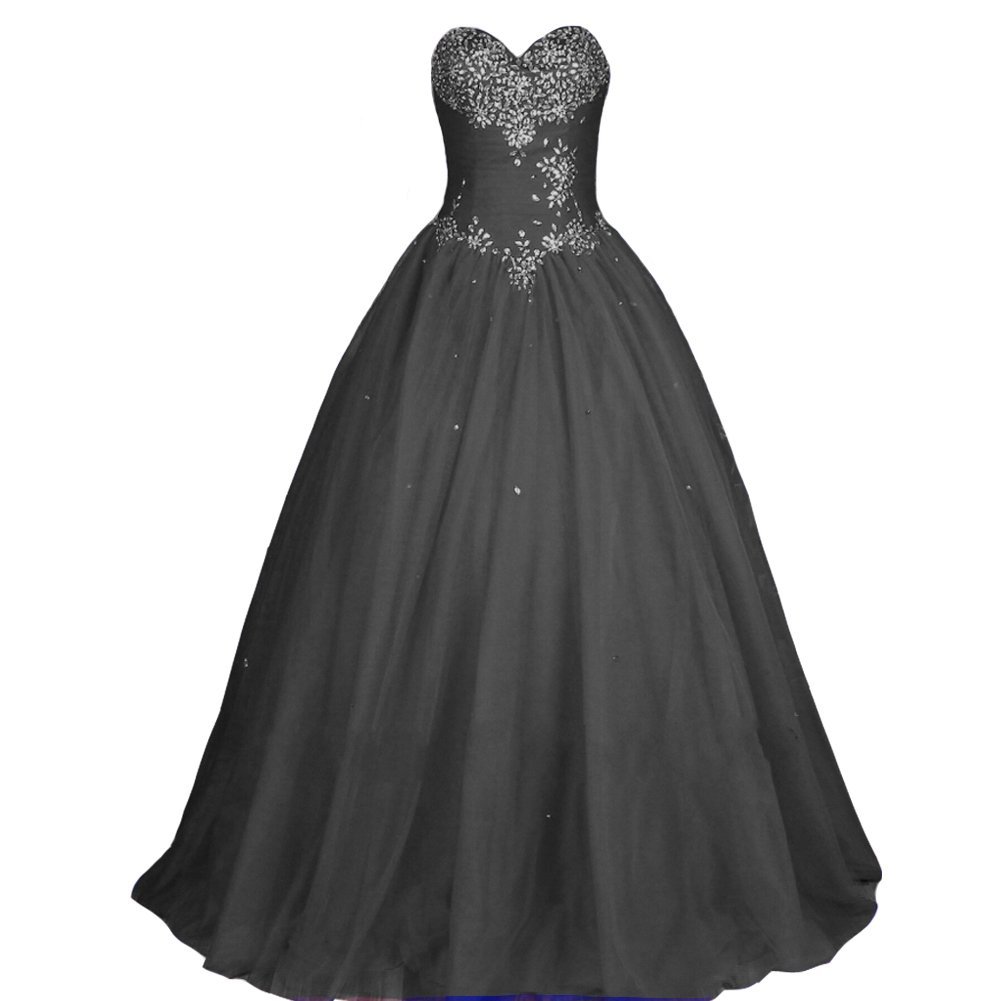 Kivary Crystals Sweetheart Long Ball Gown Corset Prom Quinceanera Pageant Formal