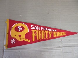 Vintage San Francisco Forty Niners 49ers One Bar Helmet NFL Flag Pennant - £43.36 GBP