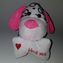 Kellytoy  Puppy Dog Plush Valentine&#39;s Day Hug Me Bone Pink Purple Black Hearts - £15.44 GBP