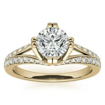 1.50CT Round Cut Cubic Zirconia Solitaire Wedding Ring Rose Gold-Plated Silver - £69.55 GBP